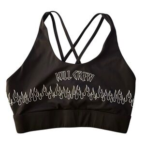 Kill Crew Flame High Support Sports Bra Strappy Black Porrada Series Size Large
